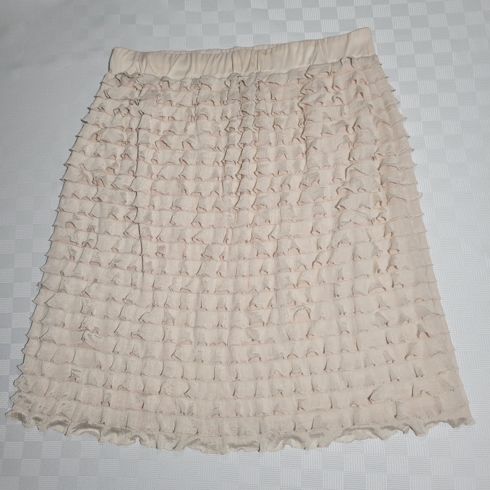 Jessica London Size 18 Cream Ruffled Mini Skirt Plus Size